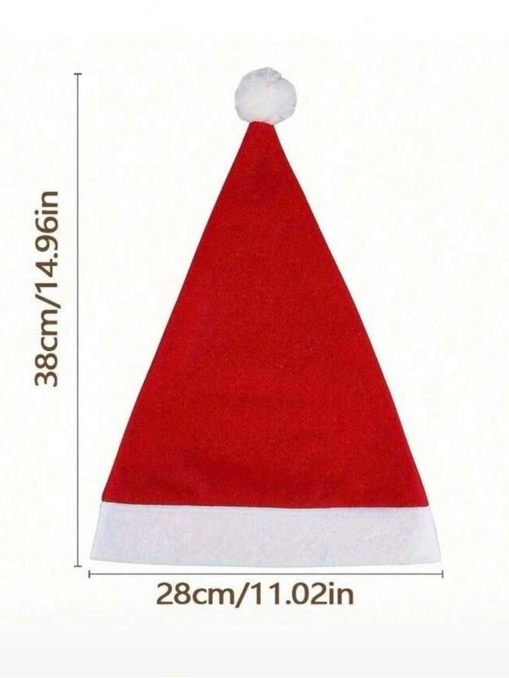 Red Santa Hat with White Trim - NWOT - Picture 3 of 4